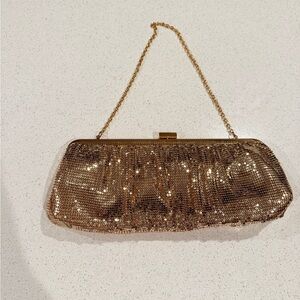 Whiting & Davis Gold Clutch with Chain Strap